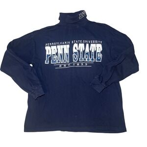 VTG 90s Penn State‎ University Embroidered Turtleneck Top Mens L Nittany Lions